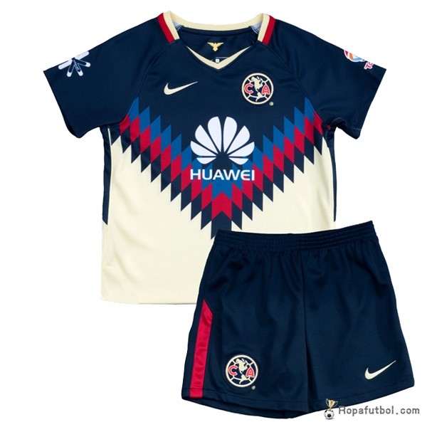 Camiseta Club America Replica Primera Ropa Niños 2017/18 Amarillo Azul